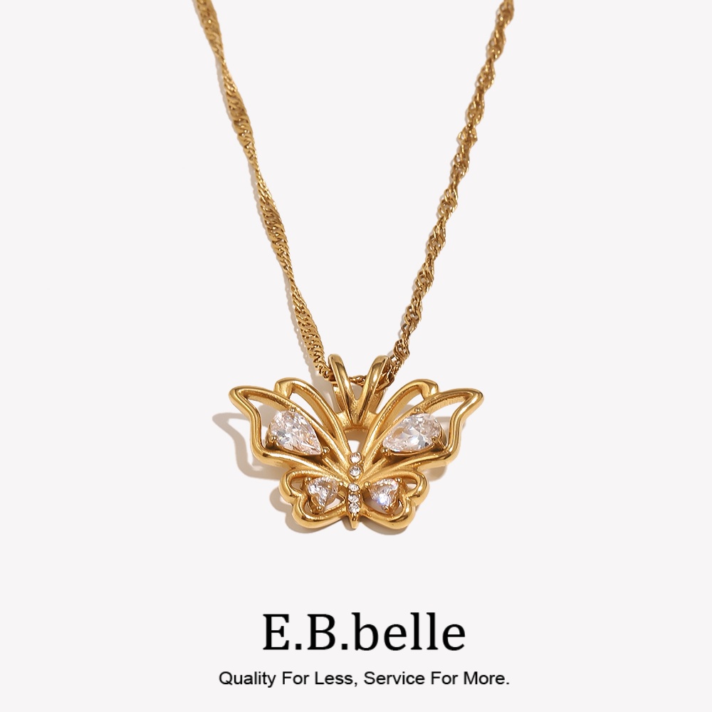 Butterfly Clasp Deployant - E.B.belle Jewelry Stainless Steel 18K Gold