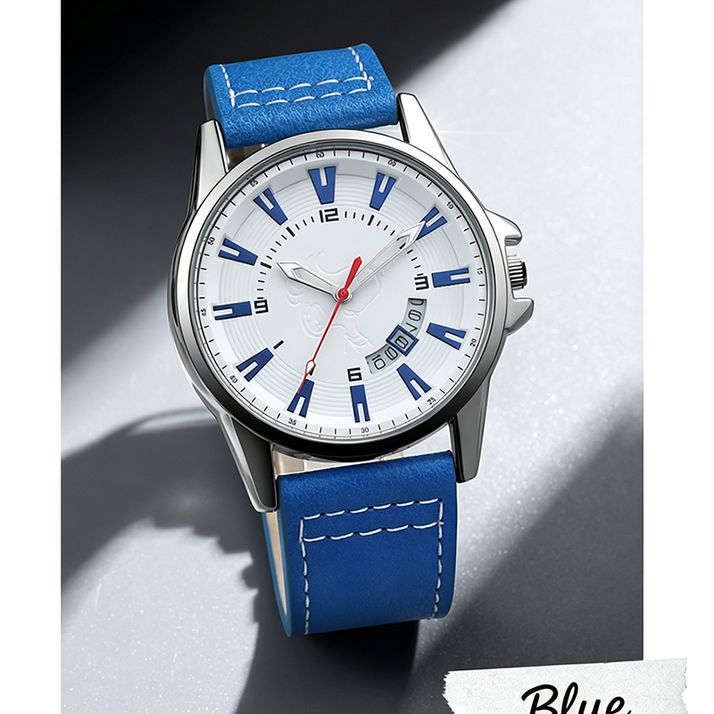 Leather Watch Band Men - Men Student Quartz Wrist Watch 30M