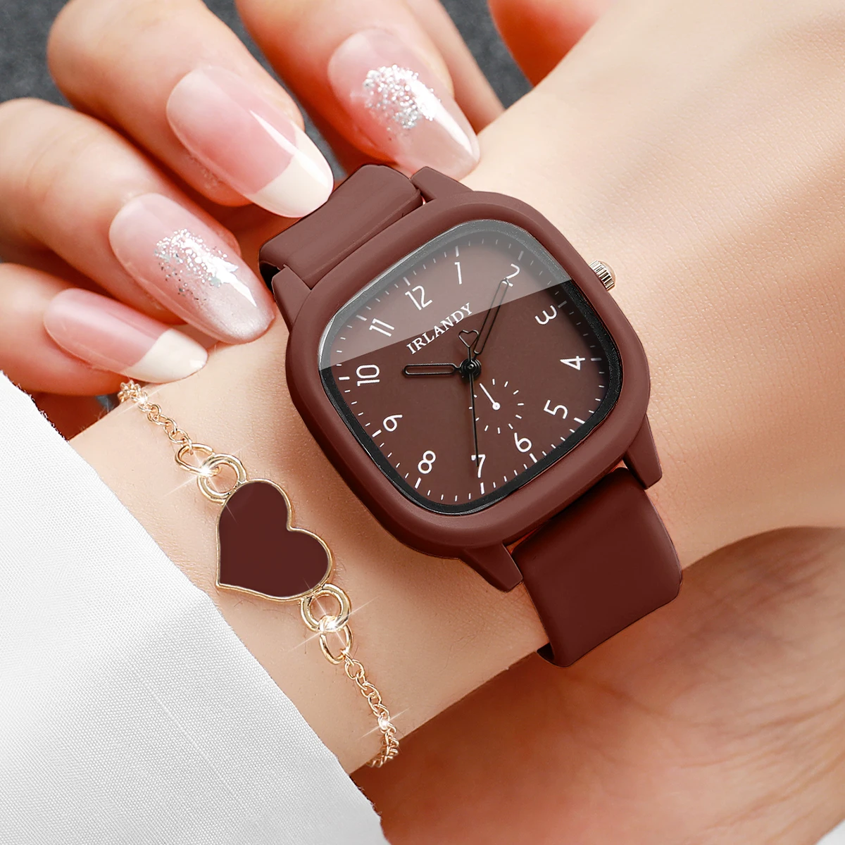 4PCS Fashion Square Women Quar - огляд і ціна Silicone Band Women