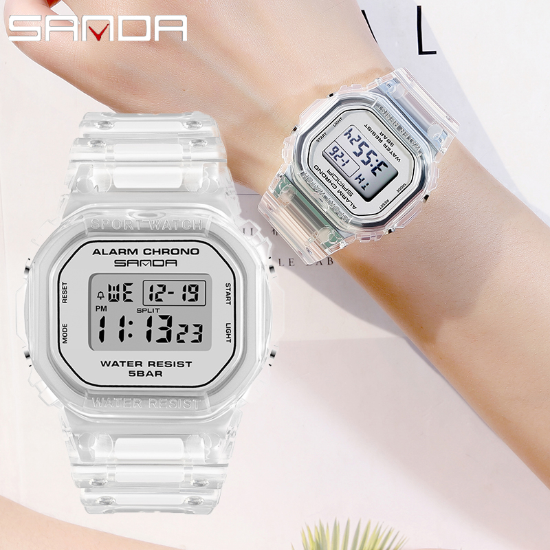 SANDA White Fashion Sport Watc - огляд і ціна Rubber Strap Diver