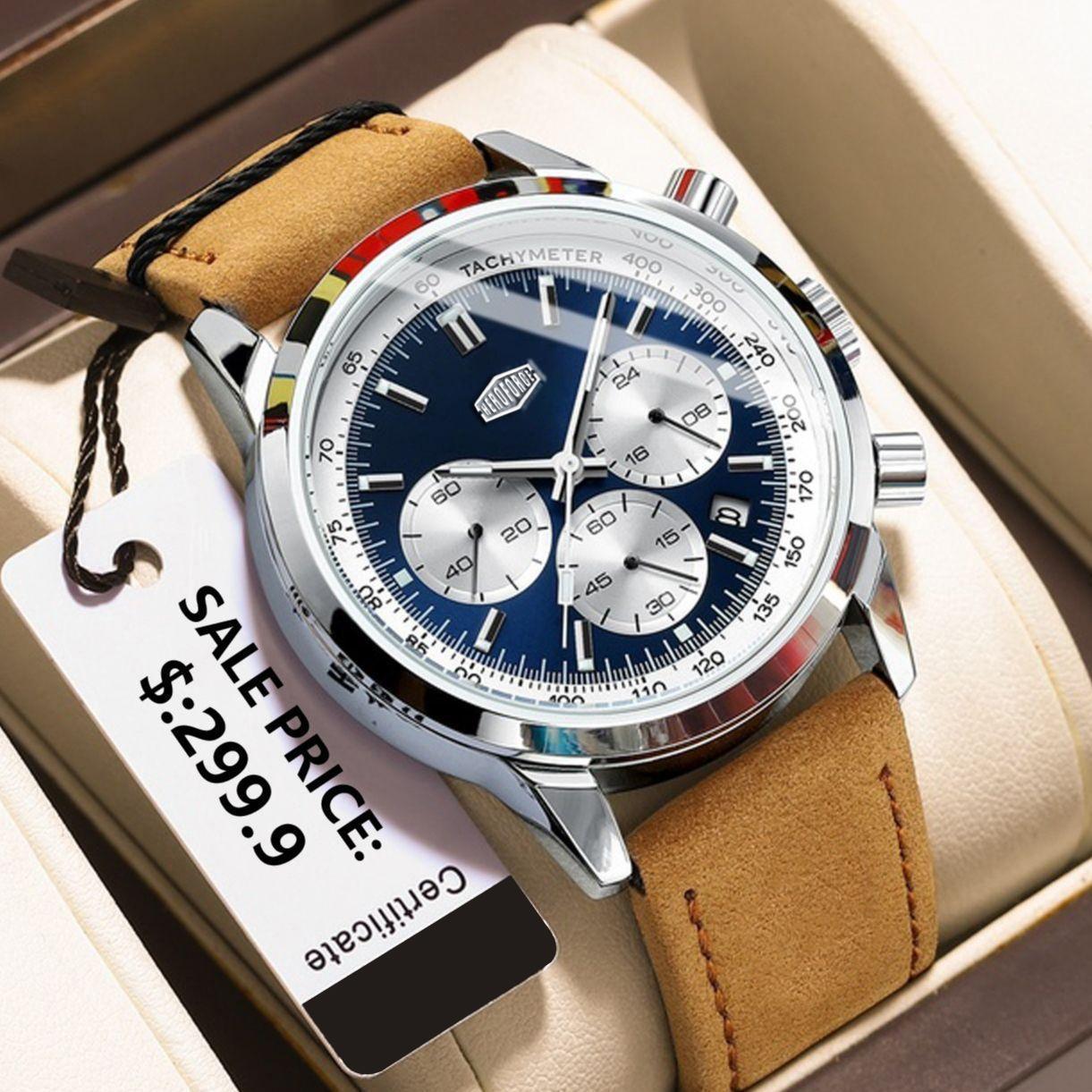 HEROFORCE Classic Silver Blue  - огляд і ціна Leather Watch Band Men