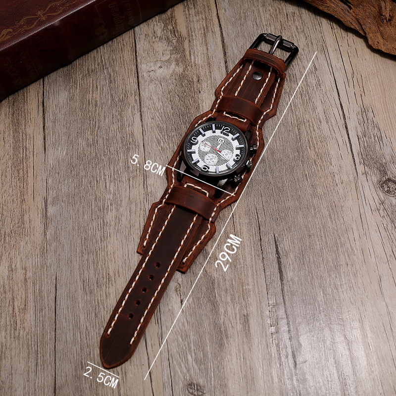 Punk Vintage Genuine Leather S - огляд і ціна Leather Watch Band Men