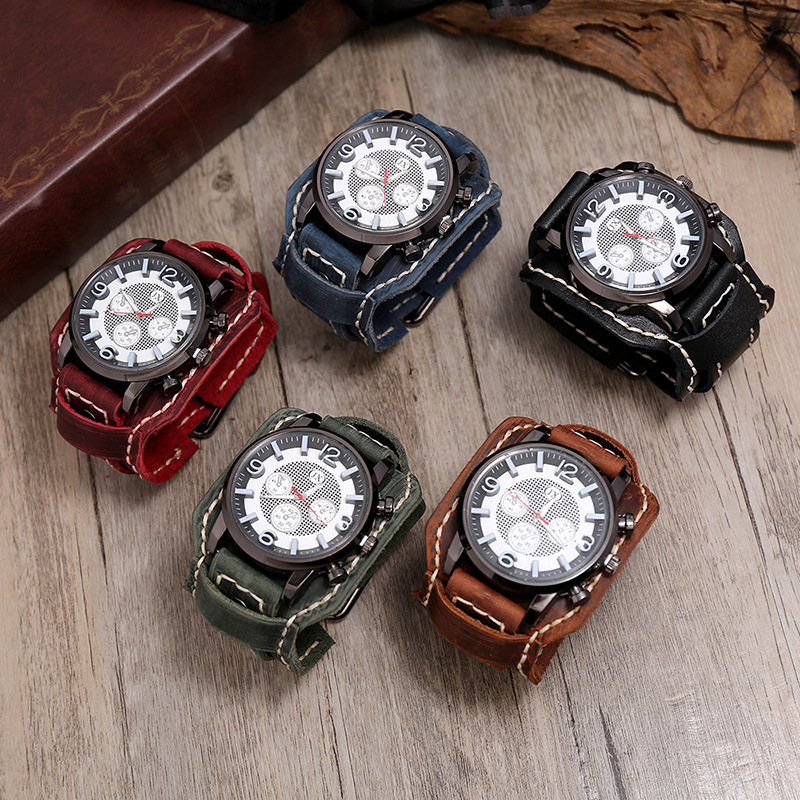 Punk Vintage Genuine Leather S - огляд і ціна Leather Watch Band Men