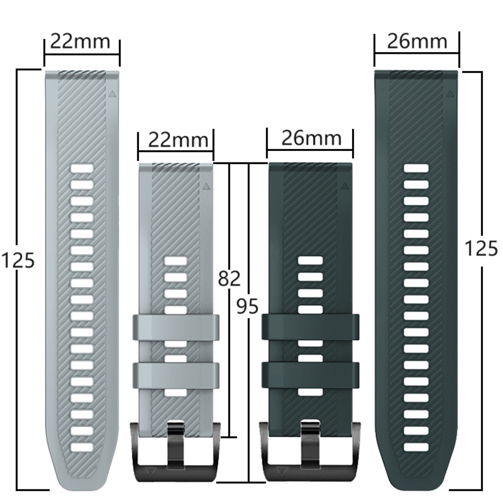 26/22mm Watch Strap For Garmin - огляд і ціна Silicone Watch Band 22Mm