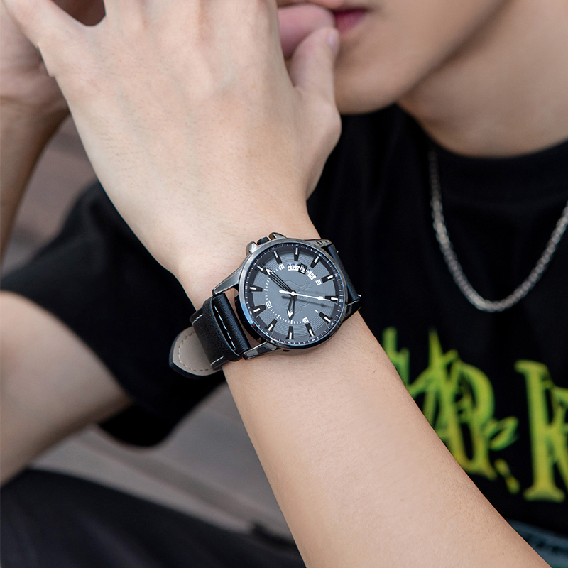Men Student Quartz Wrist Watch - огляд і ціна Leather Watch Band Men