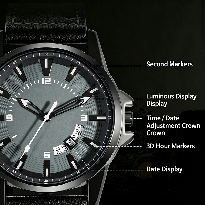 Men Student Quartz Wrist Watch - огляд і ціна Leather Watch Band Men